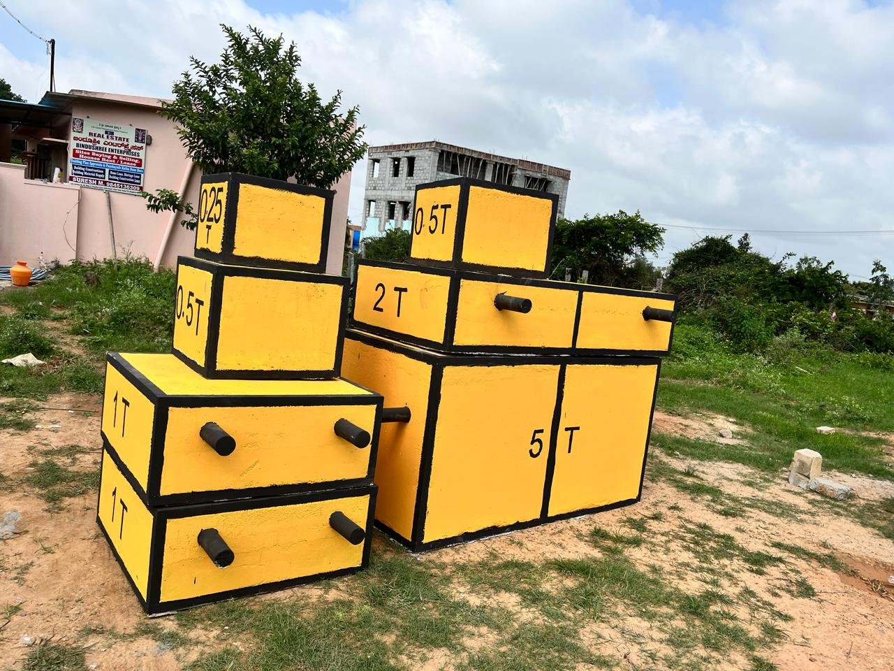 Concrete load cells for crane testing